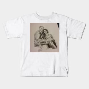 Prince Harry & Duchess Meghan Markle Portrait Kids T-Shirt